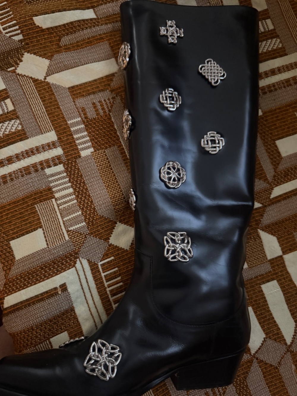 Toga Pulla Women’s Black Polido Tall Boots Size 36 Made In Portugal - Picture 7 of 9